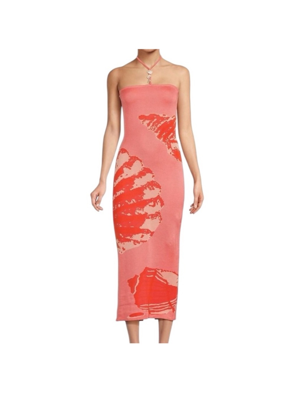 Ronny Kobo Lola Coral Reef Print Midi Bodycon Dress